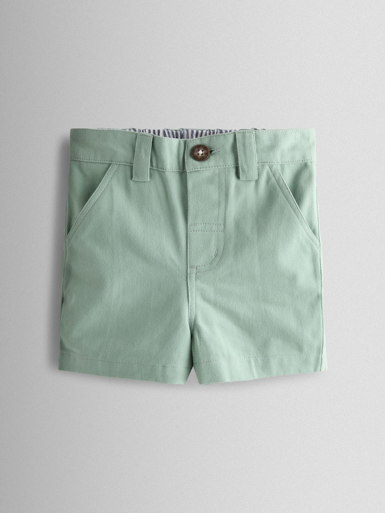 JoJo Maman Bébé Green Twill Chino Shorts - Image 1 of 4 JoJo Maman Bébé Green Twill Chino Shorts - Image 1 of 4