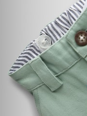 JoJo Maman Bébé Green Twill Chino Shorts - Image 4 of 4