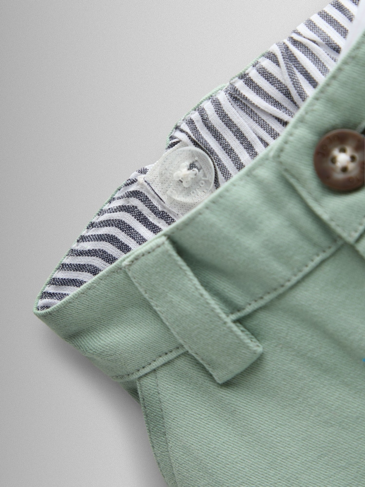 JoJo Maman Bébé Green Twill Chino Shorts - Image 4 of 4 JoJo Maman Bébé Green Twill Chino Shorts - Image 4 of 4