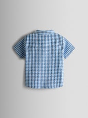 JoJo Maman Bébé Light Blue Gingham Shirt - Image 3 of 4