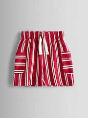 JoJo Maman Bébé Red 2-Pack Stripe & Plain Shorts - Image 2 of 6