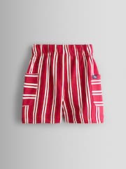 JoJo Maman Bébé Red 2-Pack Stripe & Plain Shorts - Image 4 of 6