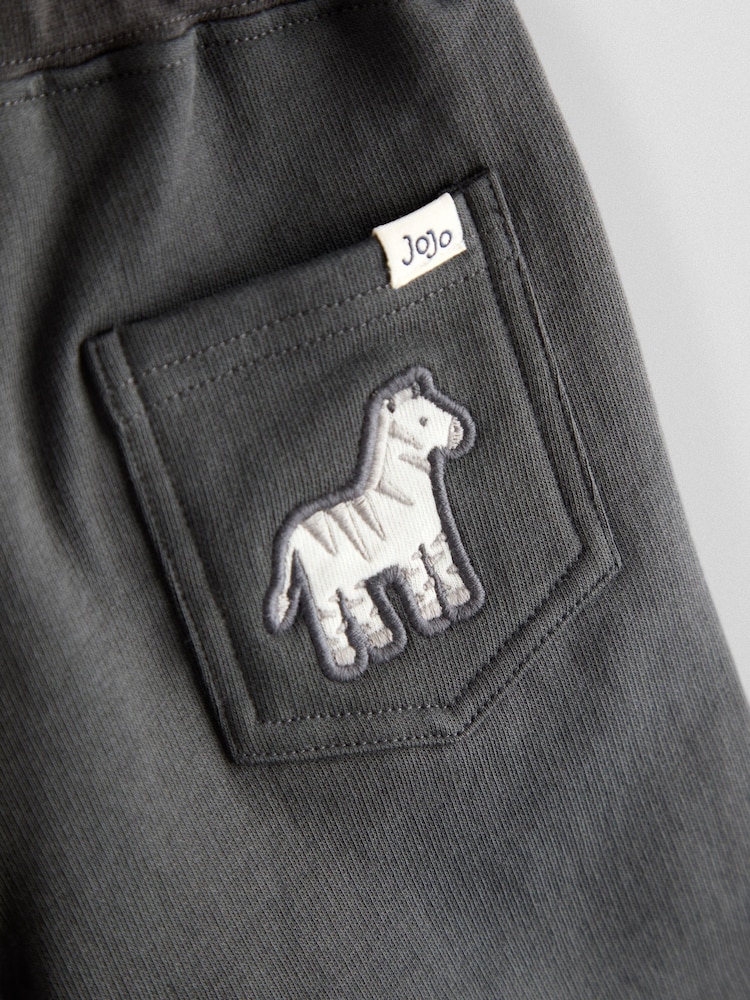 JoJo Maman Bébé Khaki Zebra 2-Pack Appliqué & Plain Shorts - Image 7 of 7