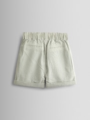 JoJo Maman Bébé Khaki Green Seersucker Stripe Shorts - Image 2 of 4