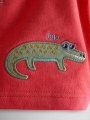 JoJo Maman Bébé Coral Crocodile 2-Pack Appliqué & Plain Shorts - Image 7 of 8