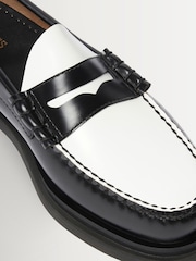 G.H.Bass Black & White Leather Weejun Step Larson Moc Penny Shoes - Image 6 of 6