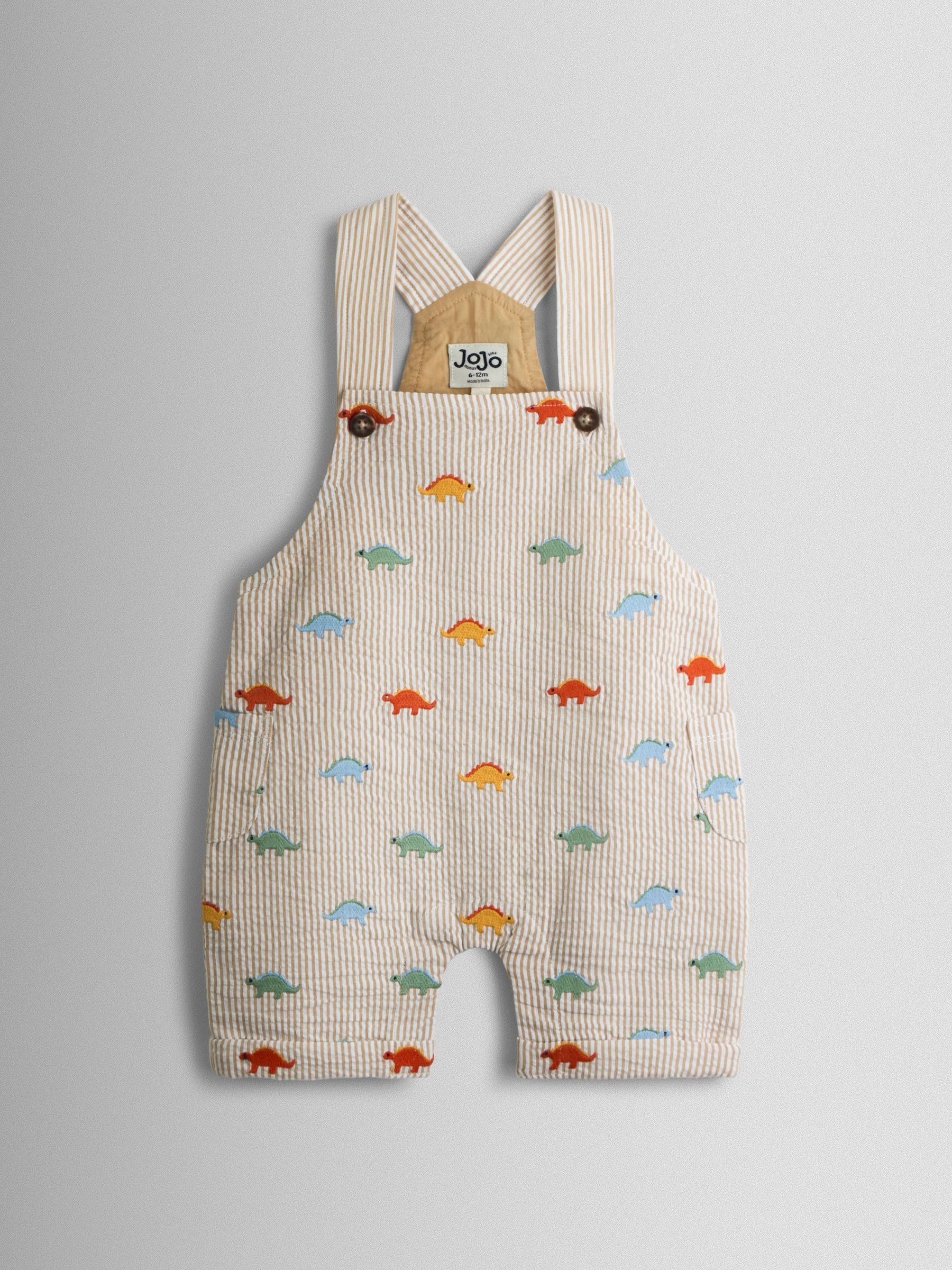 Jojo Maman Bébé Natural Embroidered Dungarees