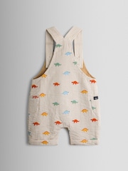 JoJo Maman Bébé Natural Embroidered Gingham Dungarees - Image 2 of 3