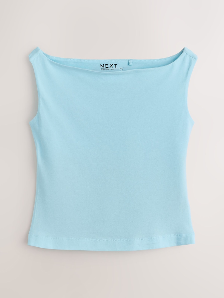 Blue Open Neck Vest - Image 1 of 3 Blue Open Neck Vest - Image 1 of 3