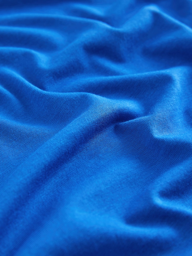 Cobalt Blue Cotton Modal Slouch V-Neck T-Shirt - Image 7 of 7