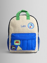 JoJo Maman Bébé Personalised Borg Colour Block Medium Backpack - Image 1 of 7