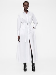 GapStudio White - Gap Poplin Belted Oversized Maxi Shirt Dress - Imagen 1 de 5