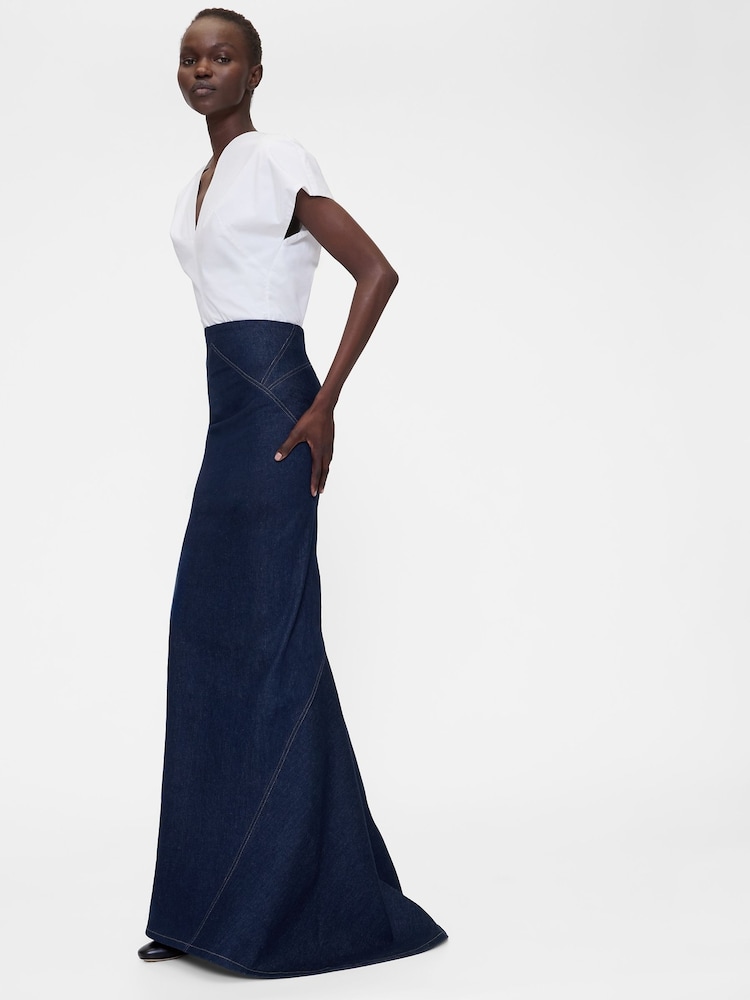 Gap GapStudio Dark Blue High Waisted Seamed Denim Maxi Skirt - Image 5 of 5 Gap GapStudio Dark Blue High Waisted Seamed Denim Maxi Skirt - Image 5 of 5