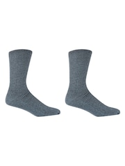 Glenmuir Blue Twist Yarn Super Soft Leisure Socks 6 Pack - Image 4 of 7