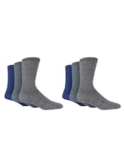 Glenmuir Blue Twist Yarn Super Soft Leisure Socks 6 Pack - Image 7 of 7