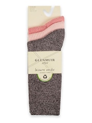 Glenmuir Pink Fine Knit Leisure Socks 3 pack - Image 4 of 4