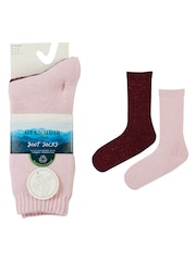 Glenmuir Pink Thermal Boot Socks 2 pack - Image 4 of 7