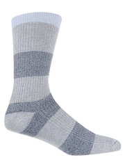 Glenmuir Blue Multi Stripe Leisure Socks 3 pack - Image 4 of 7