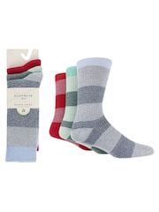 Glenmuir Blue Multi Stripe Leisure Socks 3 pack - Image 7 of 7