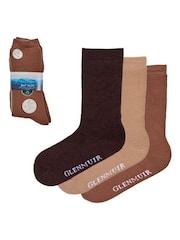 Glenmuir Brown Brushed Thermal Boot Socks 3 pack - Image 6 of 7