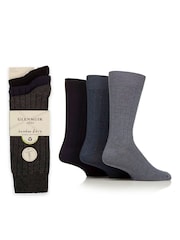 Glenmuir Black Classic Rib Crew Socks 3 pack - Image 2 of 5