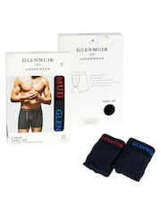 Glenmuir Red Long Leg Super Soft Cotton Blend Boxers 2 pack - Image 6 of 7