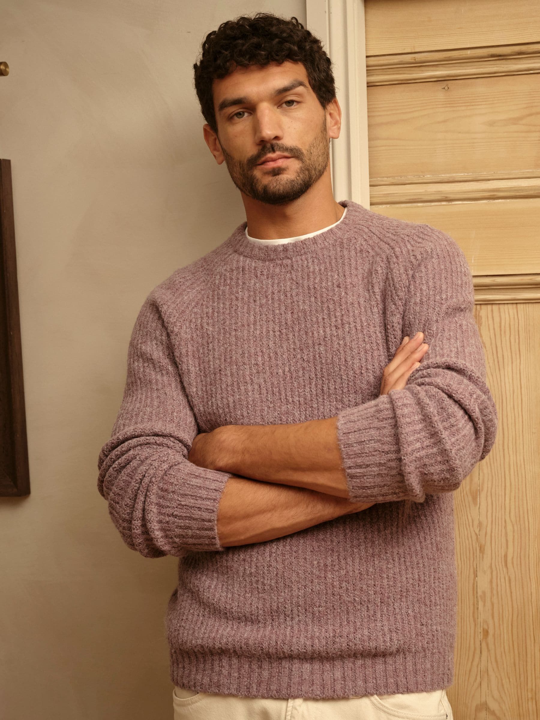 Fat Face Men - Jumper - Crew Neck - Size 32 - Purple