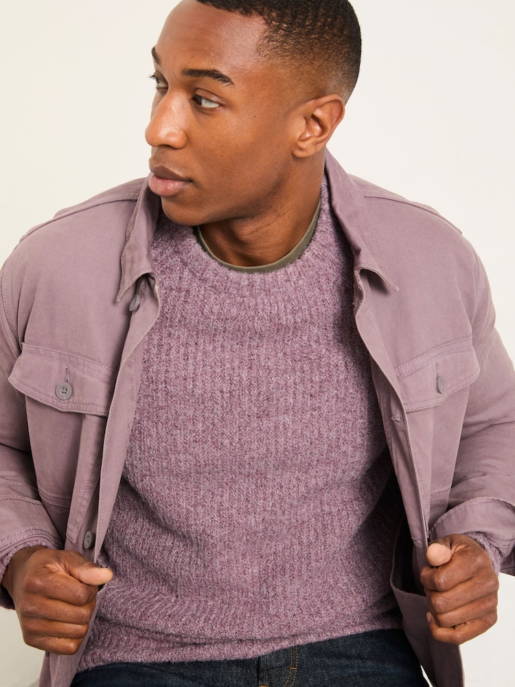 FatFace Sefton Purple Knitted Crew Neck Jumper - Image 1 of 4 FatFace Sefton Purple Knitted Crew Neck Jumper - Image 1 of 4