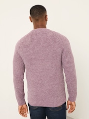 FatFace Sefton Purple Knitted Crew Neck Jumper - Image 2 of 4
