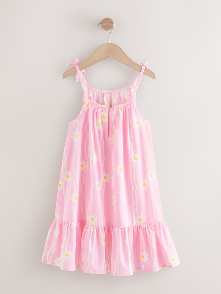 Pink Floral Angel Sleeve Dress (3-16yrs) - Image 2 of 4