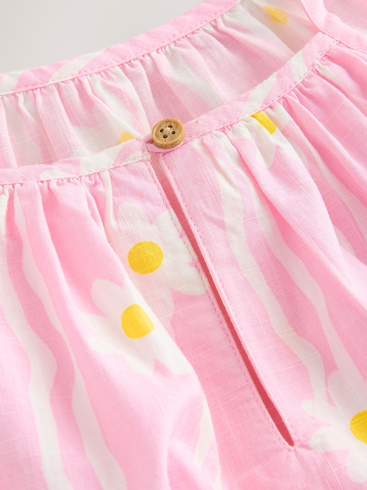 Pink Floral Angel Sleeve Dress (3-16yrs) - Image 4 of 4