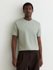 Reiss Mint Green Bradley Premium-Interlock Modern-Fit T-Shirt - Image 1 of 6