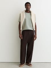 Reiss Mint Green Bradley Premium-Interlock Modern-Fit T-Shirt - Image 3 of 6