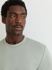 Reiss Mint Green Bradley Premium-Interlock Modern-Fit T-Shirt - Image 4 of 6