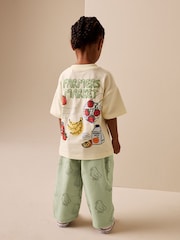 Green Duck Print Pull On Wide Trousers (3mths-7yrs) - Image 3 of 8