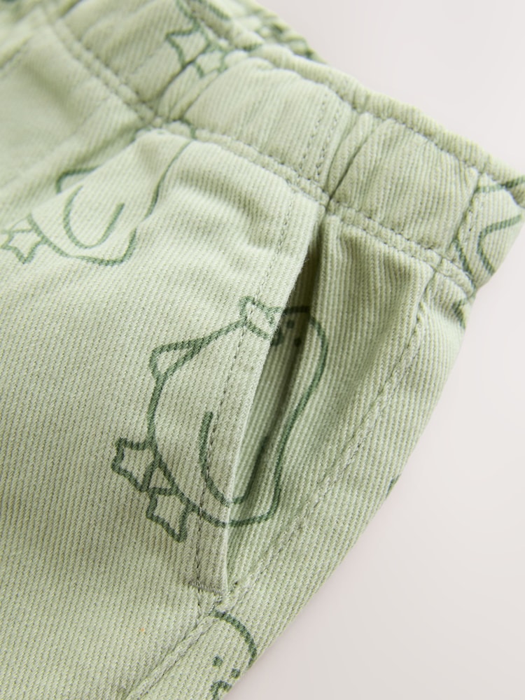 Green Duck Print Pull On Wide Trousers (3mths-7yrs) - Image 9 of 9