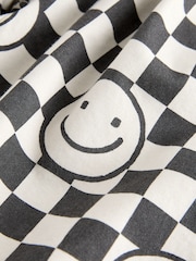 Black/Neutral Happy Face Checkerboard Barrel Pull On Trousers (3mths-7yrs) (3mths-7yrs) - Image 4 of 4