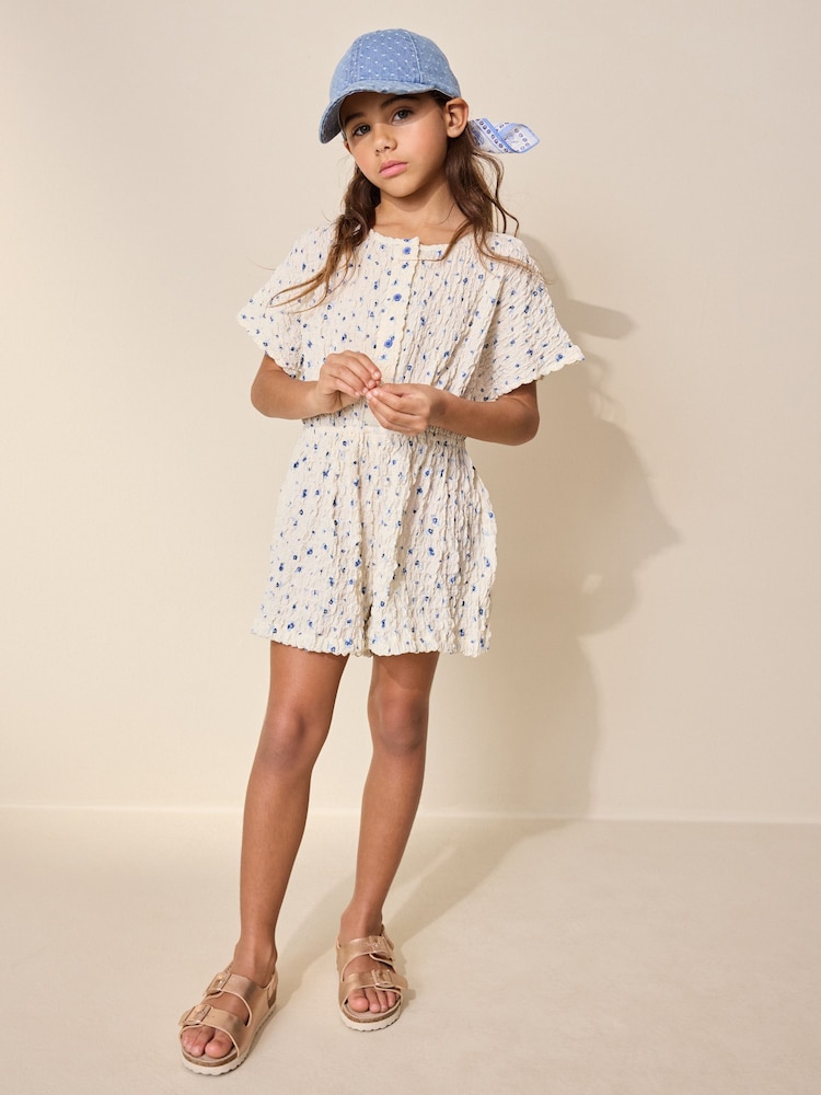 Ecru Floral Boxy Playsuit (3-16yrs) - Image 2 of 3