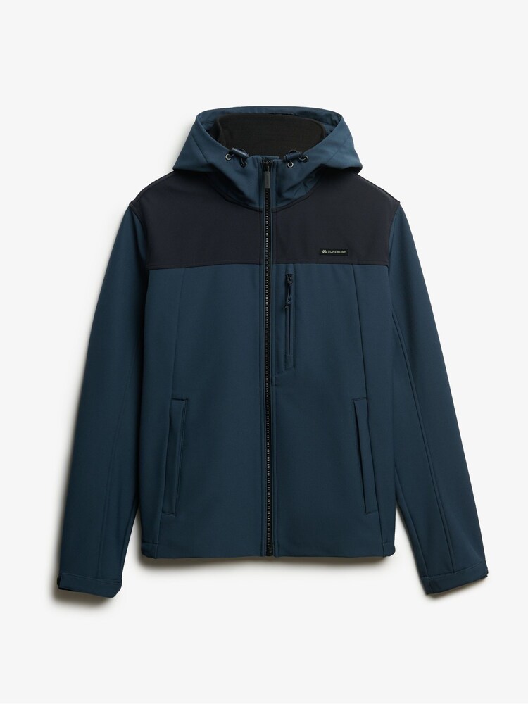 Superdry Blue Hooded Soft Shell Trekker Jacket - Image 6 of 6 Superdry Blue Hooded Soft Shell Trekker Jacket - Image 6 of 6