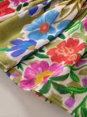 Green Floral Angel Sleeve Dress (3-16yrs) - Image 3 of 4