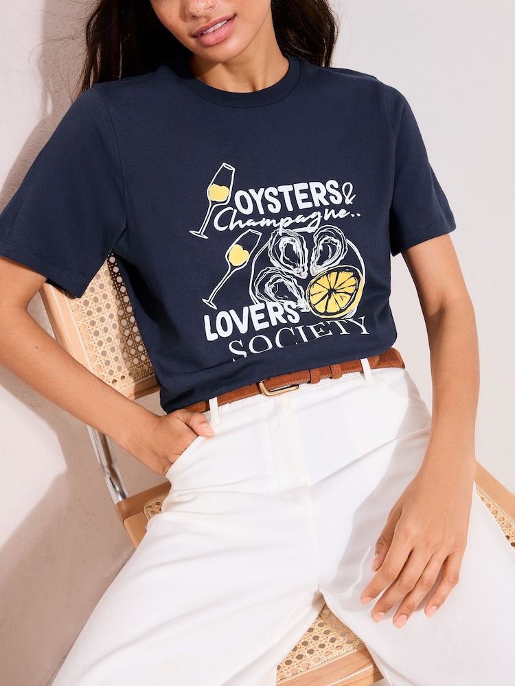 Friends Like These Navy Graphic T-Shirt - Image 2 of 4
