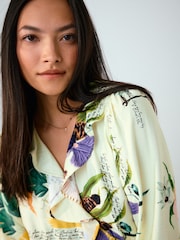 Kew Collection Yellow Floral Print - Long Sleeve Mini Wrap Dress - Slika 4 od 5