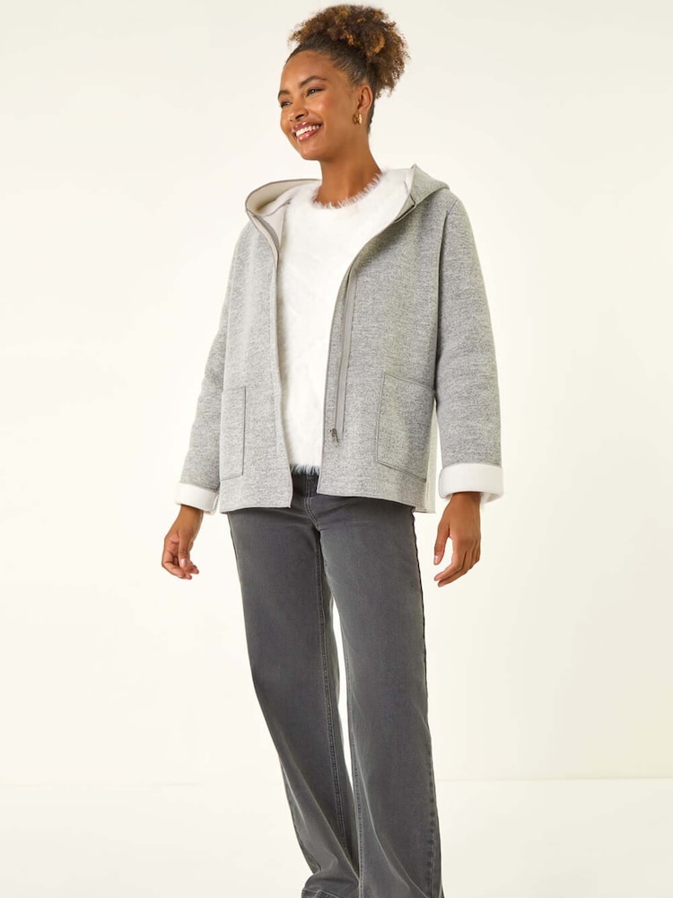 Roman Grey Bonded Relaxed Hooded Jacket - Image 1 of 5