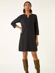 Roman Black Keyhole Chain Shift Dress - Image 1 of 5