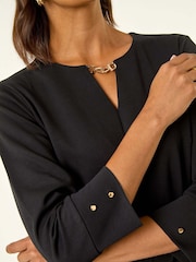 Roman Black Keyhole Chain Shift Dress - Image 5 of 5