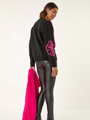 Roman Black Cornelli Rose Knit Jumper - Image 3 of 5