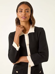 Vestido de punto con cuello en contraste de Roman - Imagen 4 de 5