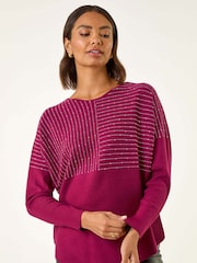 Roman Red Embellished Stripe Knit Jumper - Image 4 of 5