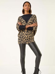 Roman Black Animal Print Knit Jumper - Image 1 of 5