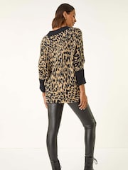 Roman Black Animal Print Knit Jumper - Image 2 of 5